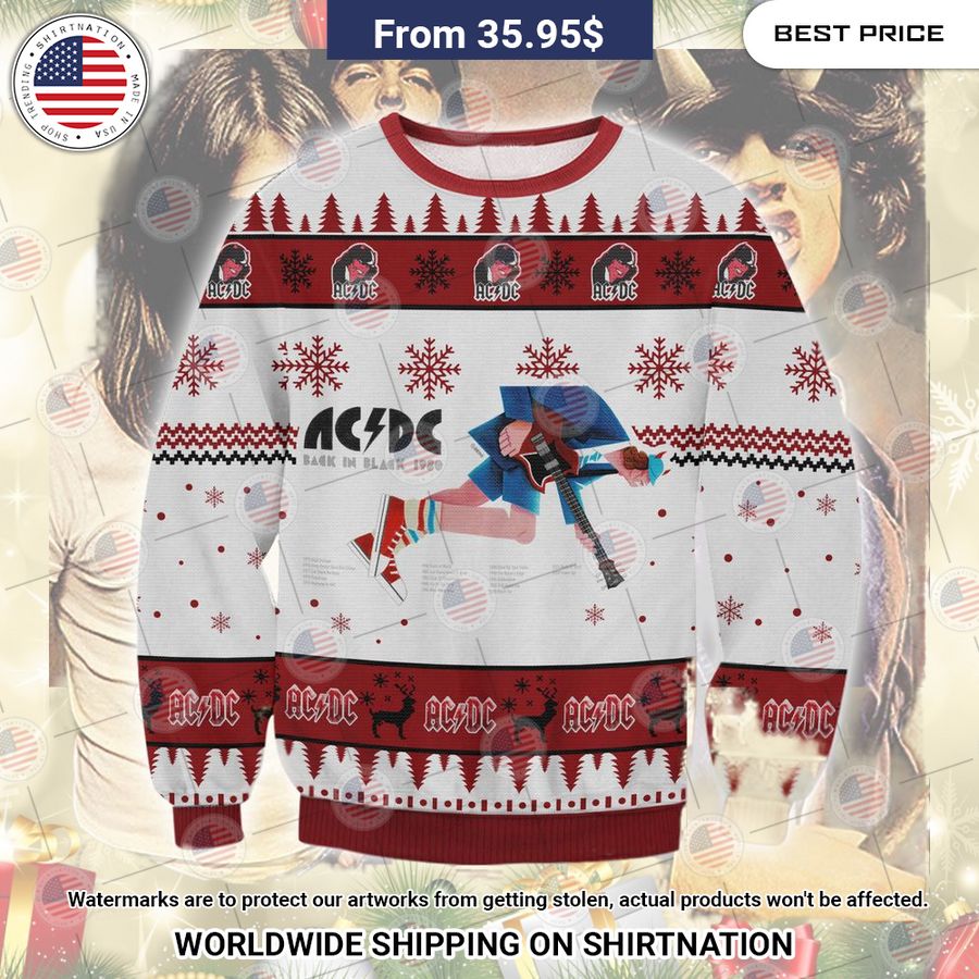 AC DC Band Christmas Sweater Good look mam