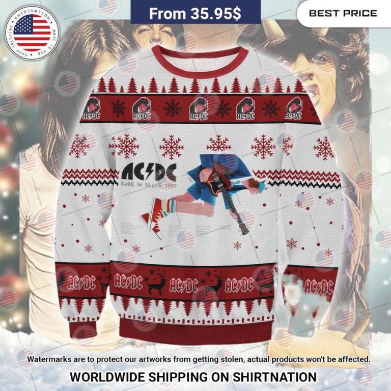 AC DC Band Christmas Sweater You look lazy