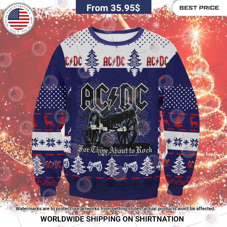 ACDC Rock Band Ugly Christmas Sweater ACDC Sweatshirt Music