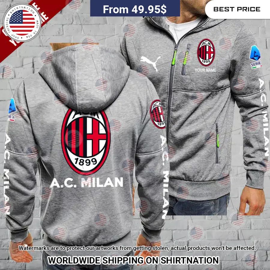 AC Milan Custom Chest Pocket Hoodie Mesmerising