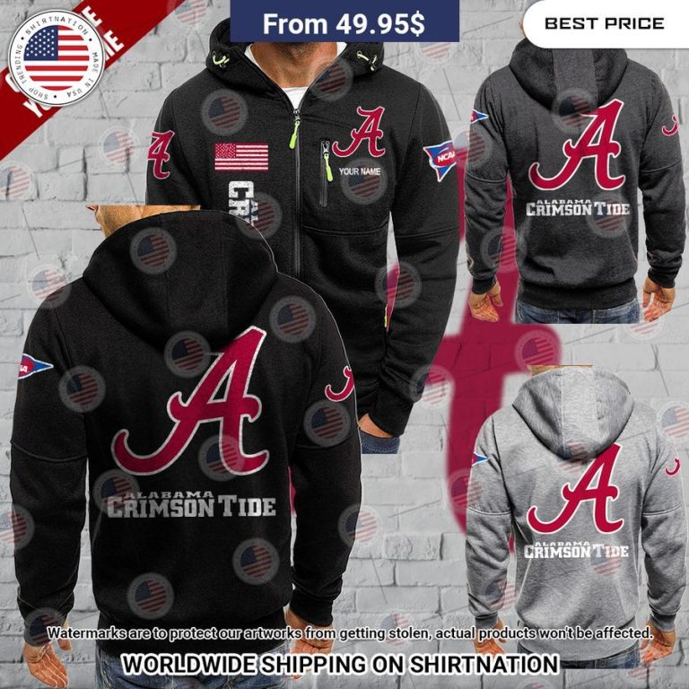 Alabama Crimson Tide Custom Chest Pocket Hoodie Nice Pic