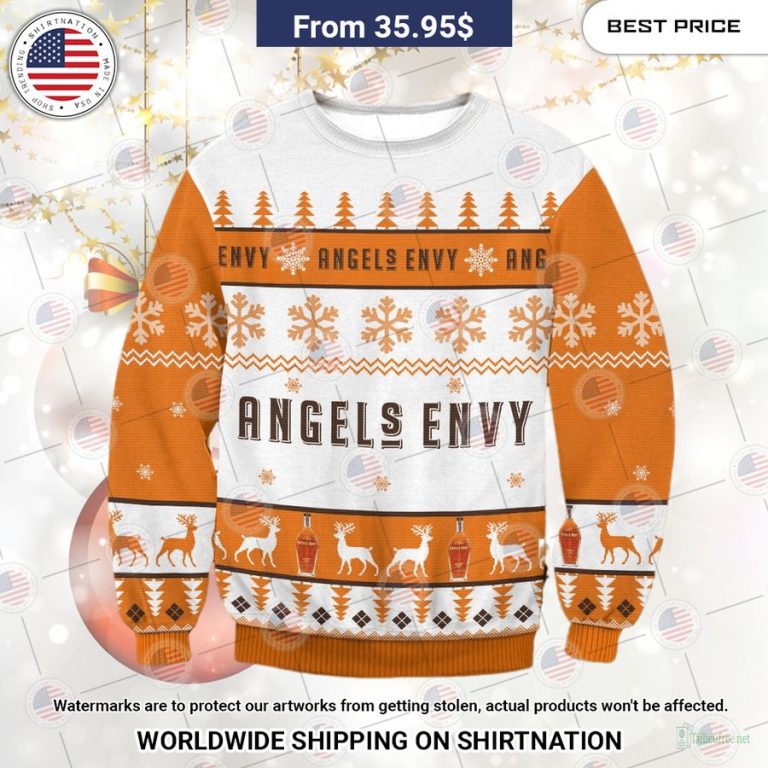 Angel's Envy Whiskey Christmas Sweater Bless this holy soul, looking so cute