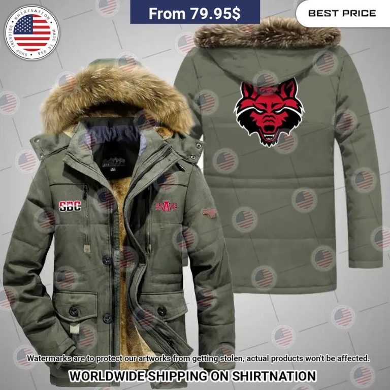 Arkansas State Red Wolves Parka Jacket Coolosm