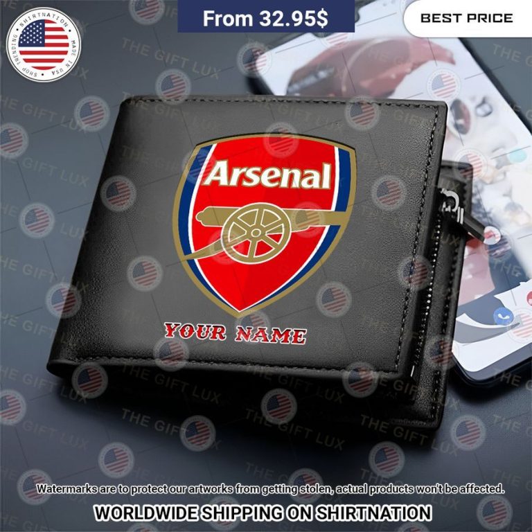 Arsenal Custom Leather Wallet Cutting dash