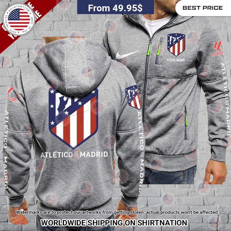 Atletico de Madrid Custom Chest Pocket Hoodie Radiant and glowing Pic dear