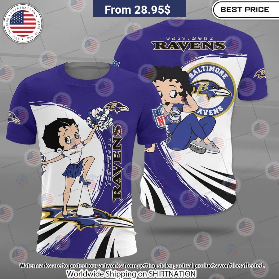 Betty Boop Baltimore Ravens Shirt You look lazy