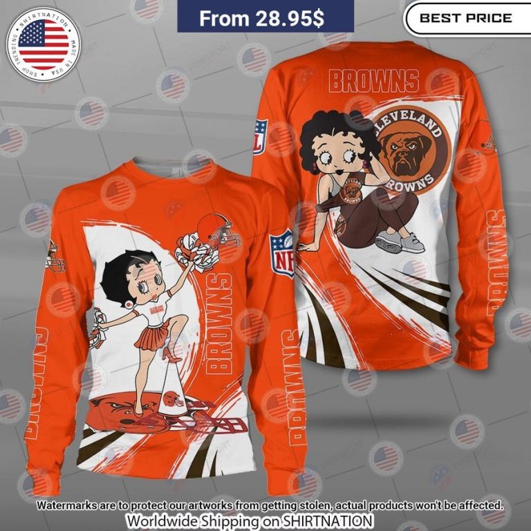 Betty Boop Cleveland Browns Shirt Handsome as usual