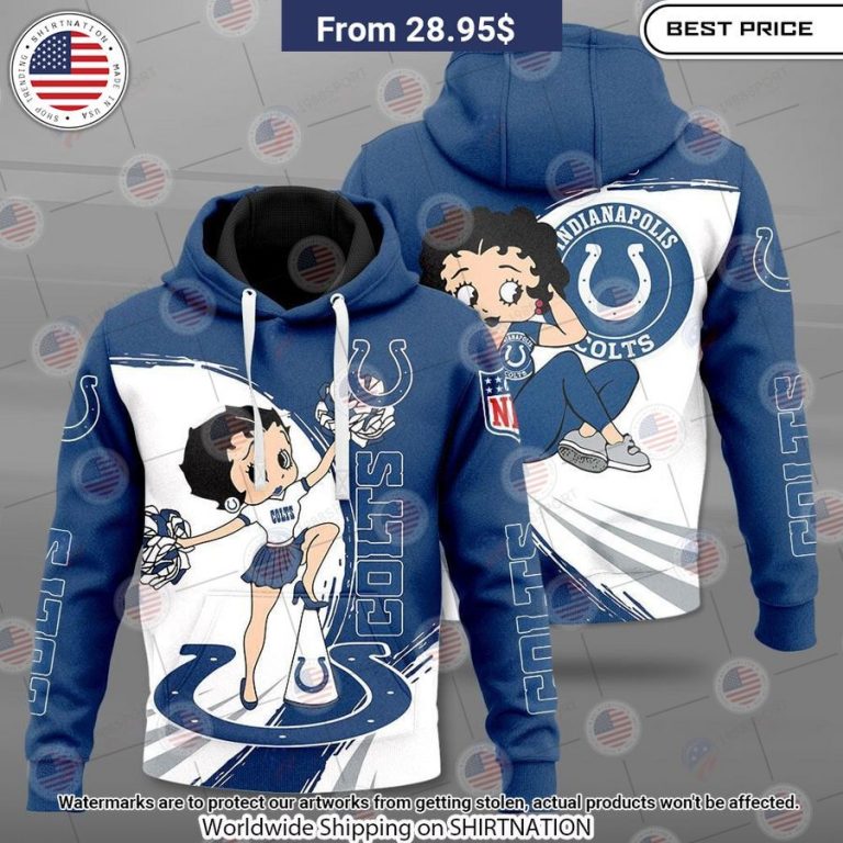 Betty Boop Indianapolis Colts Shirt You look elegant man