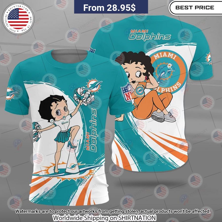 Betty Boop Miami Dolphins Shirt You look lazy