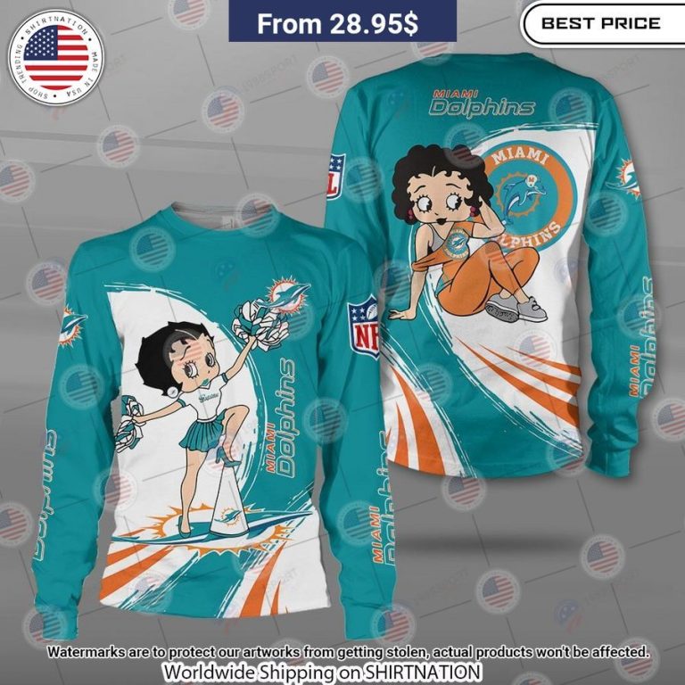 Betty Boop Miami Dolphins Shirt Oh my God you have put on so much!