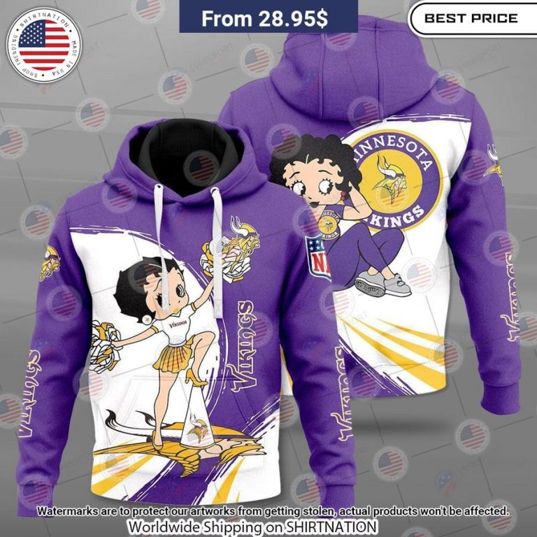 Betty Boop Minnesota Vikings Shirt Eye soothing picture dear