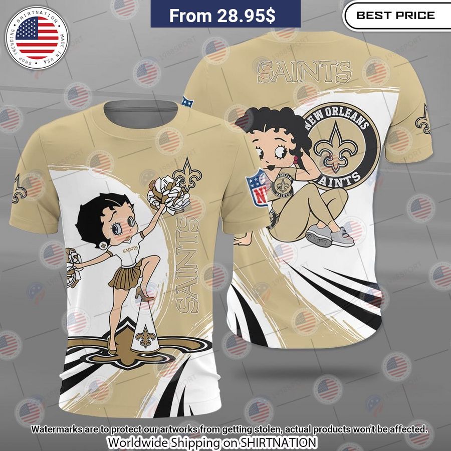 Betty Boop New Orleans Saints Shirt Radiant and glowing Pic dear