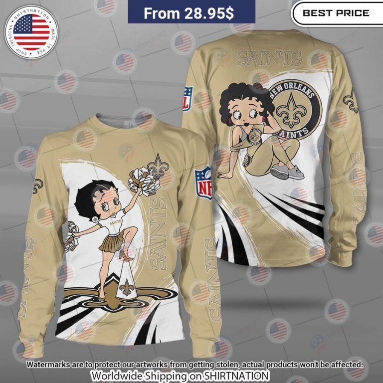 Betty Boop New Orleans Saints Shirt Eye soothing picture dear