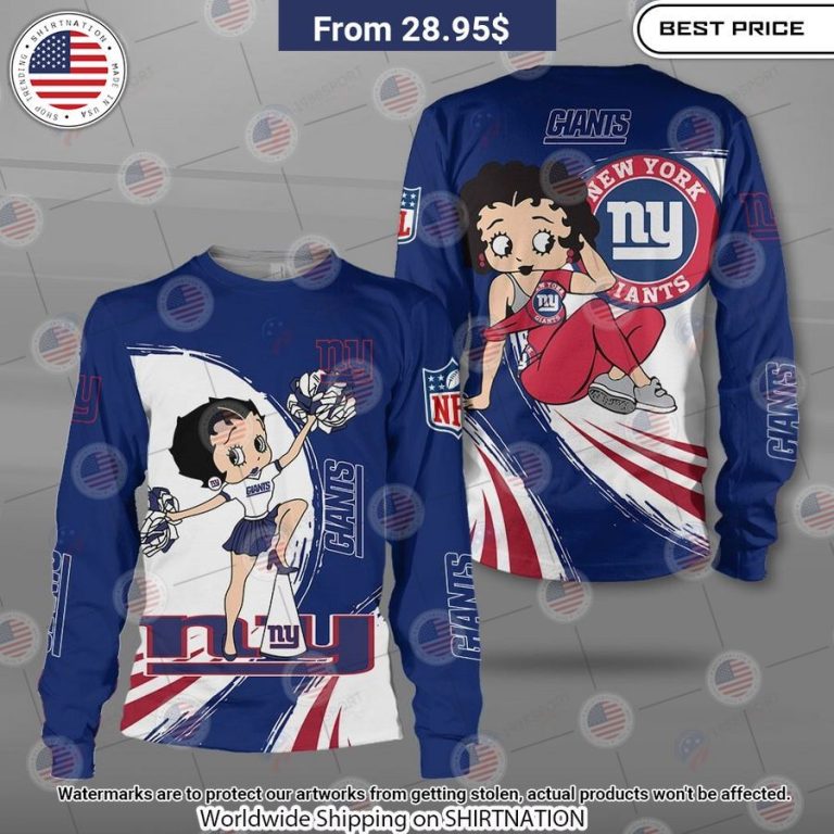 Betty Boop New York Giants Shirt Beautiful Mom, beautiful daughter