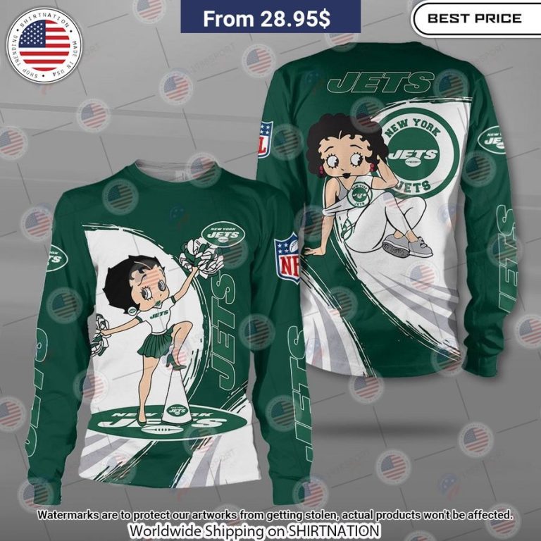 Betty Boop New York Jets Shirt Nice place and nice picture