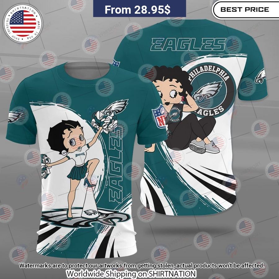 Betty Boop Philadelphia Eagles Shirt Natural and awesome