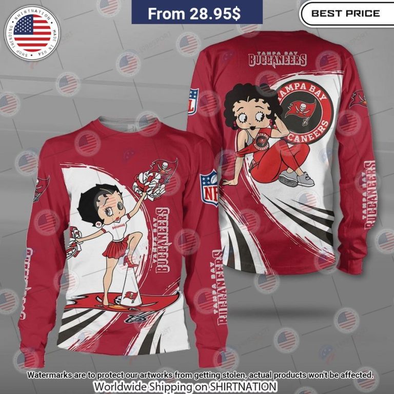 Betty Boop Tampa Bay Buccaneers Shirt Studious look