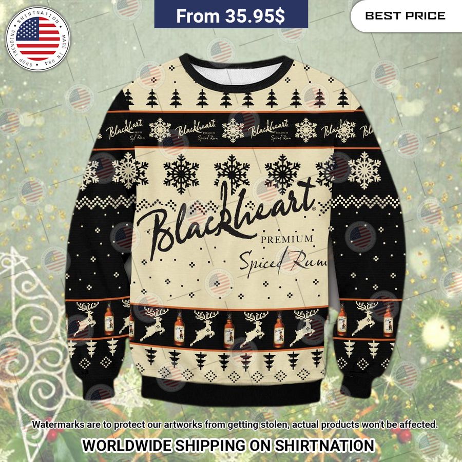 Blackheart Spiced Rum Christmas Sweater Nice Pic