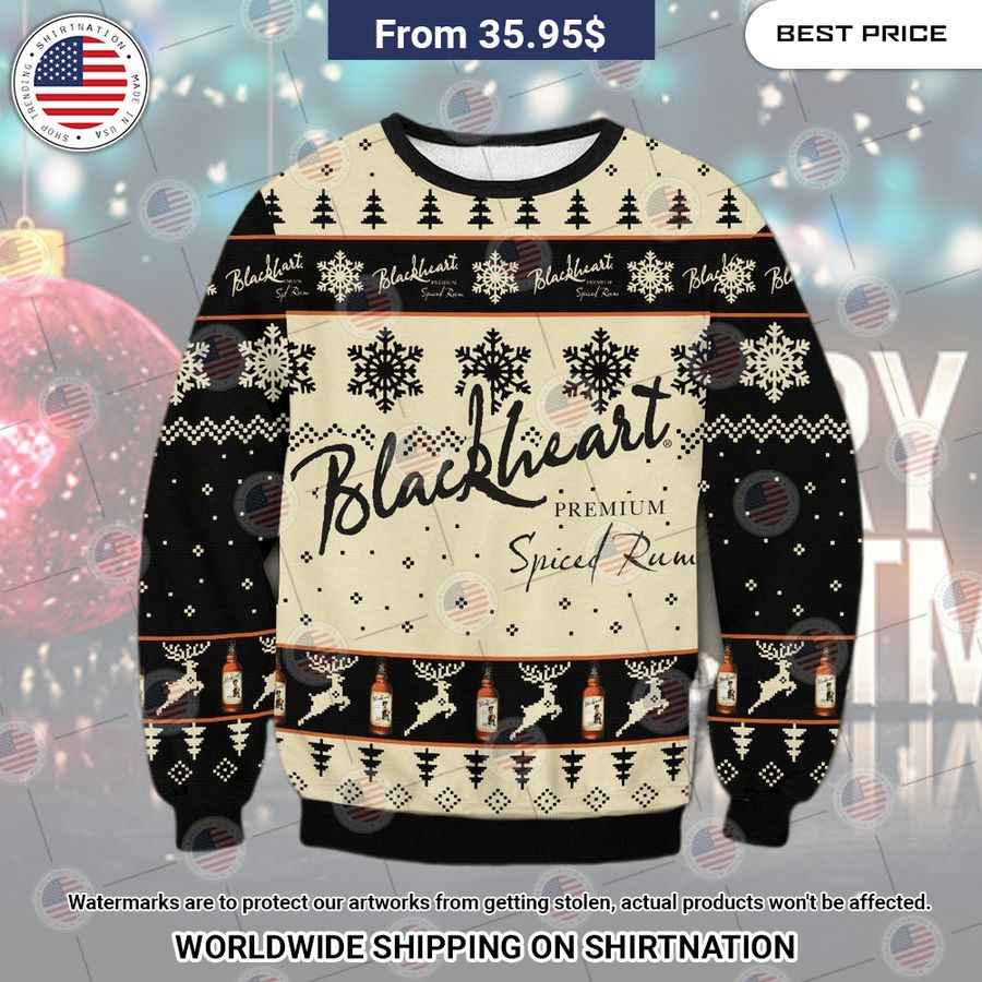 Blackheart Spiced Rum Christmas Sweater You look cheerful dear
