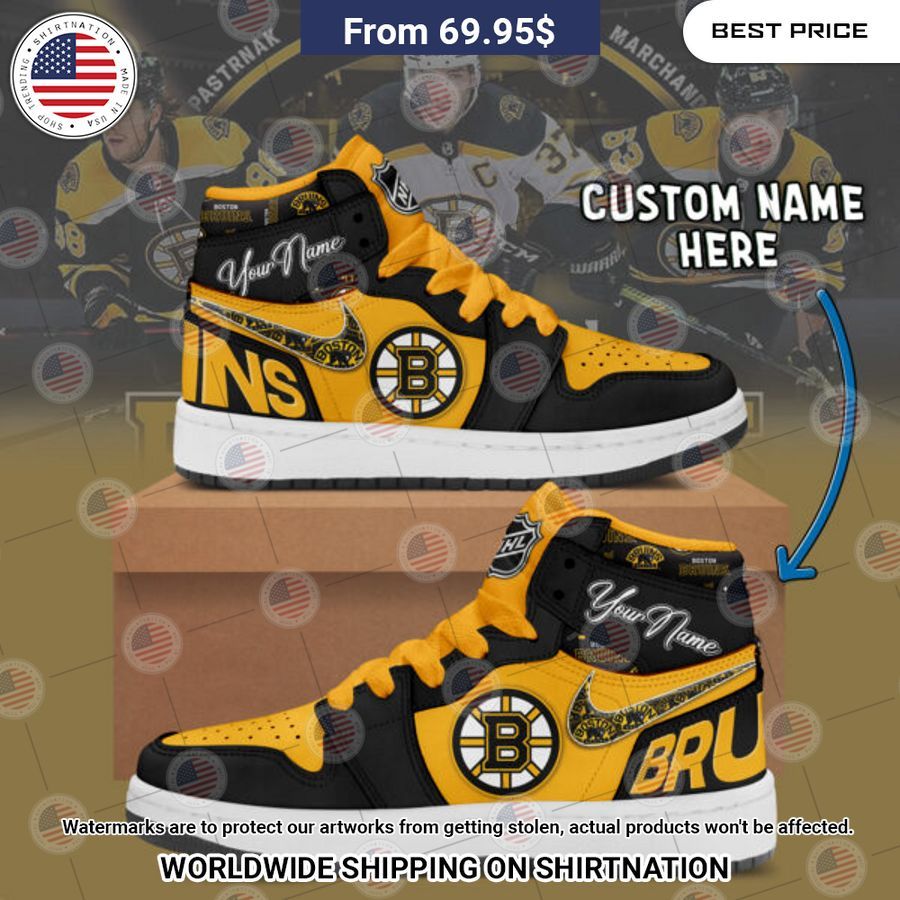 boston bruins custom nike air jordan high top shoes 2 330.jpg