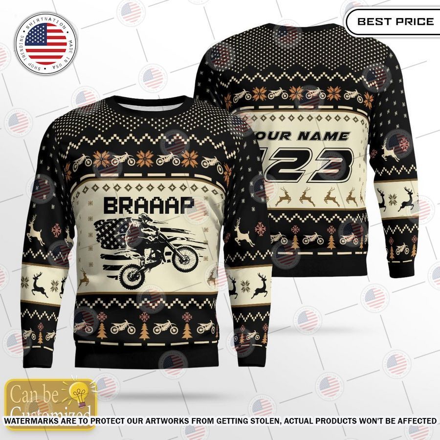 Braaap Motocross Xmas Custom Sweater Cuteness overloaded