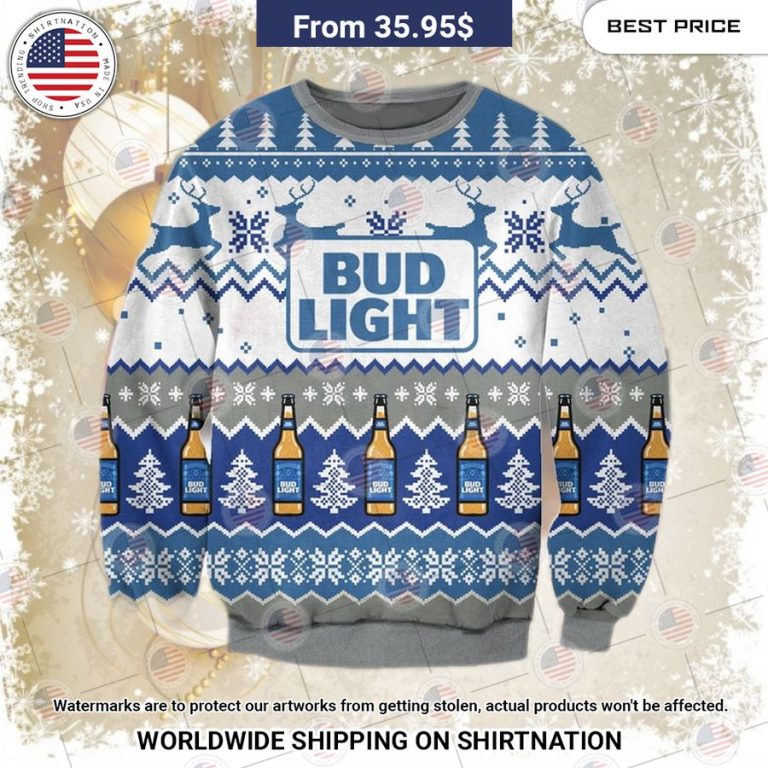 Bud Light Christmas Sweater Two little brothers rocking together