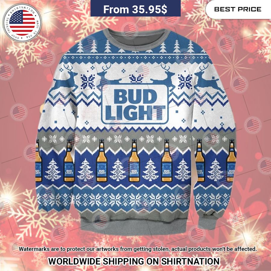 Bud Light Christmas Sweater You look lazy