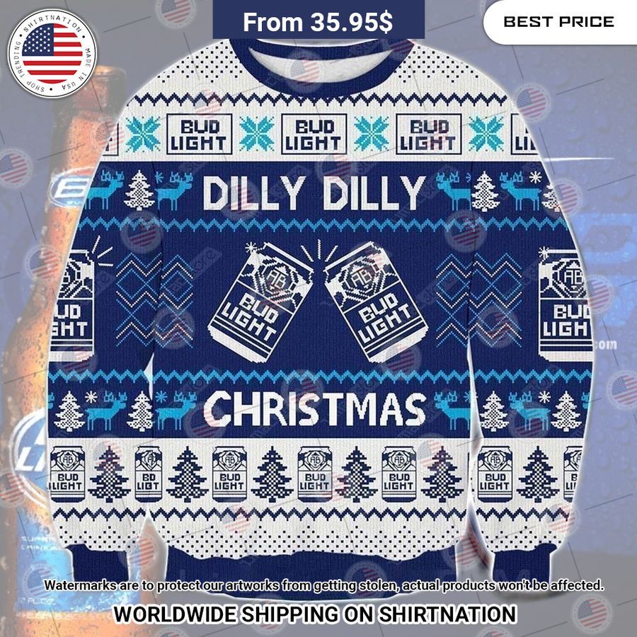 Bud Light Dilly Beer Sweater How did you always manage to smile so well?