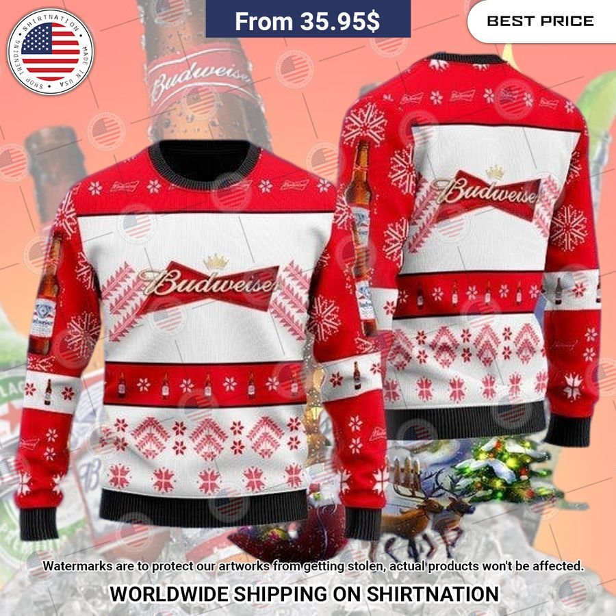 Budweiser Beer Christmas Sweater Your beauty is irresistible.