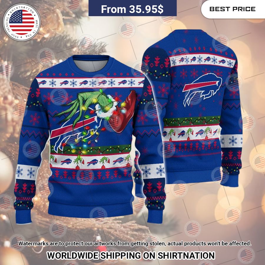 Buffalo Bills Grinch Christmas Sweater You look handsome bro