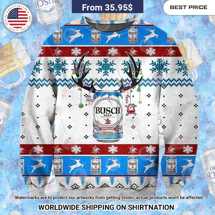 Busch Beer Deer Horn Christmas Sweater It is more than cute