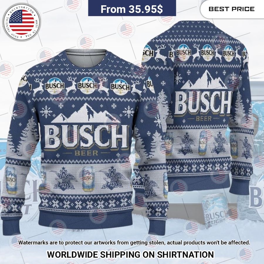 Busch Beer Mountain Christmas Sweater Ah! It is marvellous