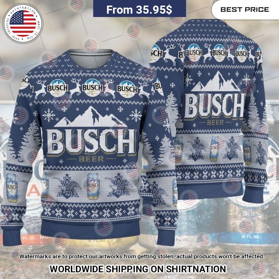 Busch Beer Mountain Christmas Sweater I like your hairstyle