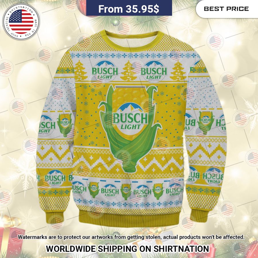 Busch Light Corn Christmas Sweater Best couple on earth