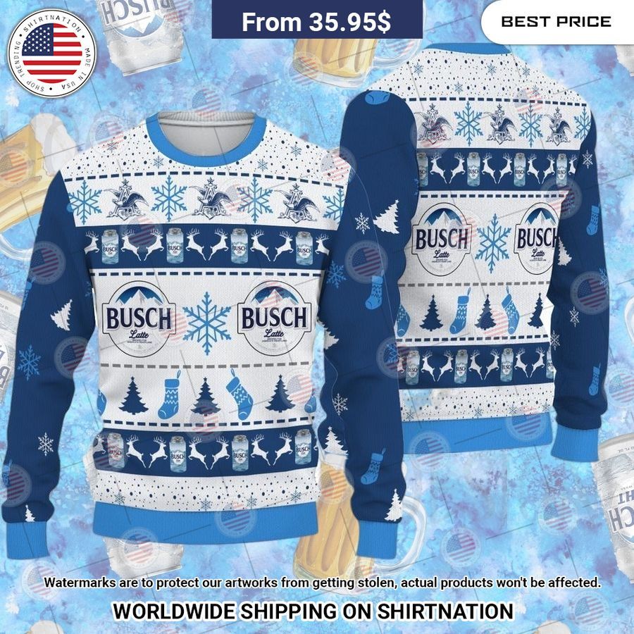 Busch Light Latte Christmas Sweater Nice shot bro