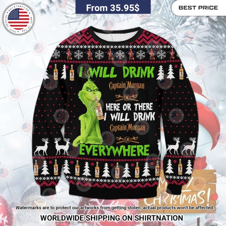 Captain Morgan Grinch Sweater Wow, cute pie