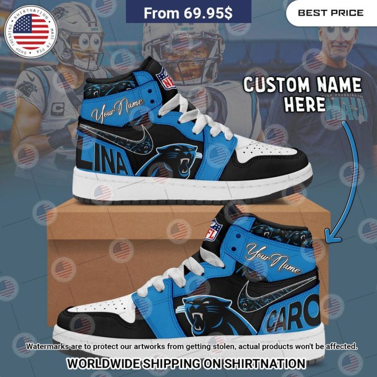 Carolina Panthers Custom Air Jordan 1 Cutting dash