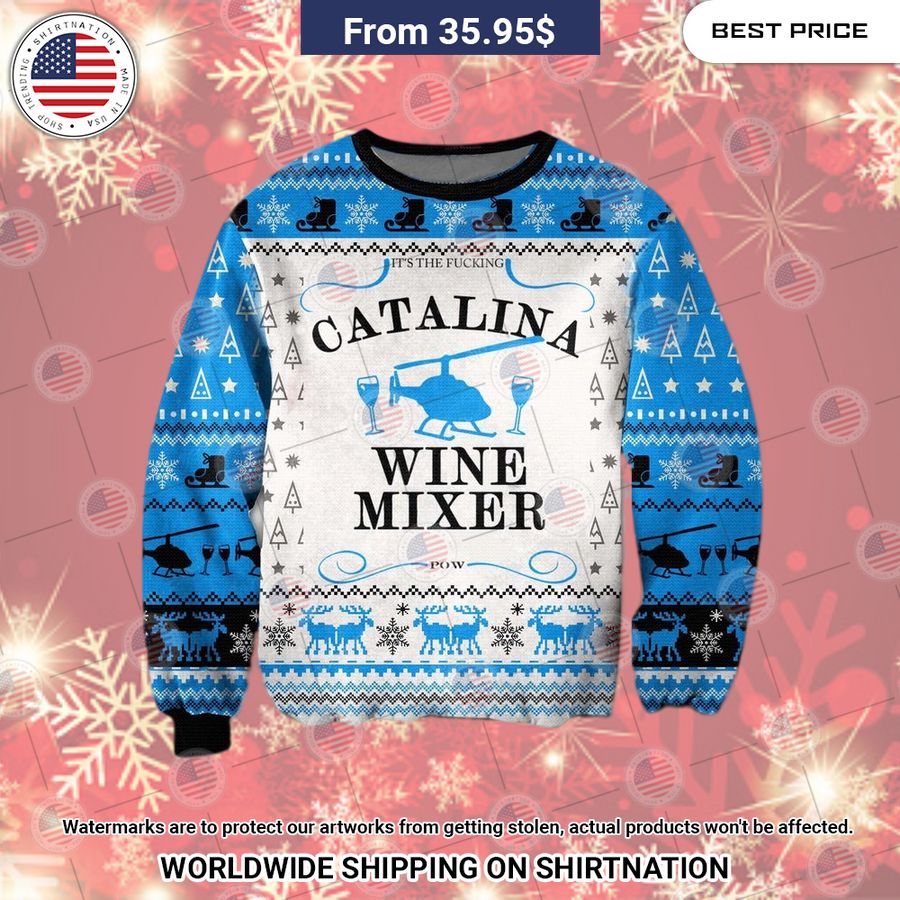 Catalina Wine Mixer Christmas Sweater Sizzling