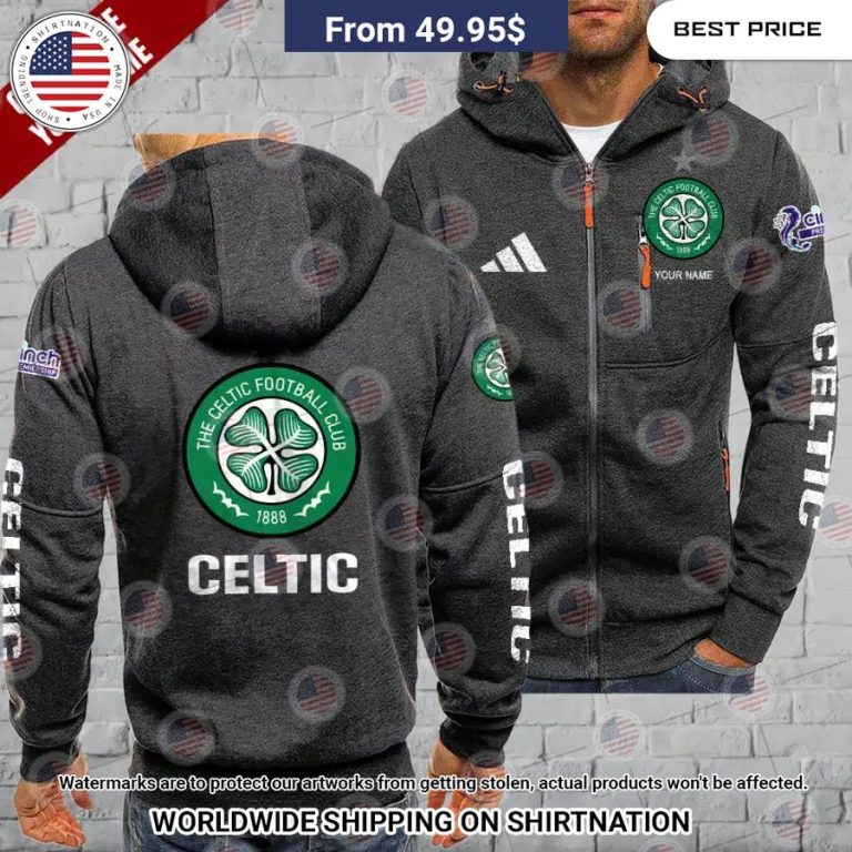 Celtic Custom Chest Pocket Hoodie Stand easy bro