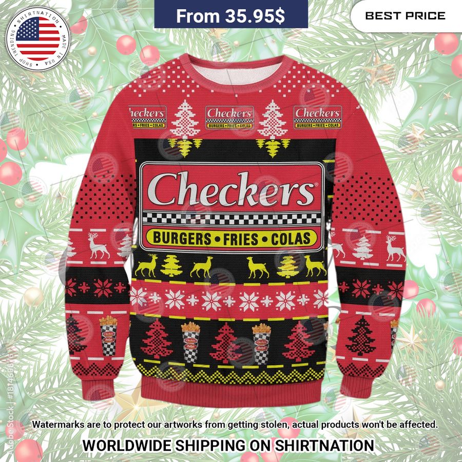 Checkers Ugly Christmas Sweater Trending picture dear