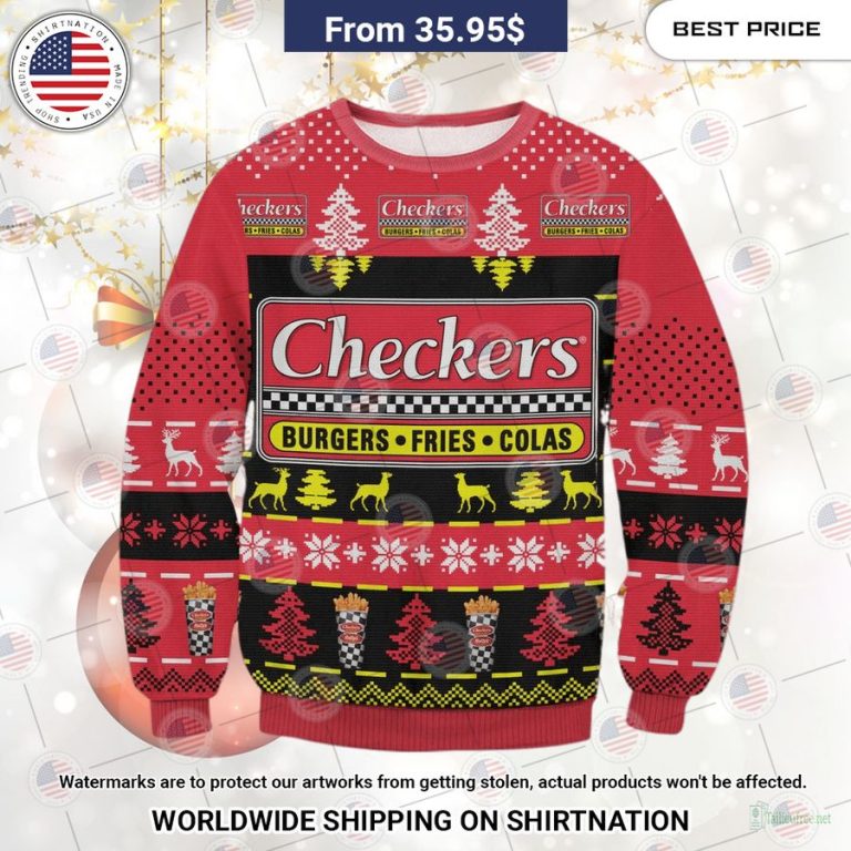 Checkers Ugly Christmas Sweater Loving, dare I say?