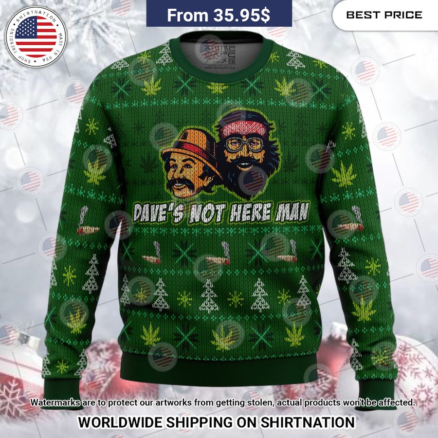 Cheech And Chong Christmas Sweater Loving click