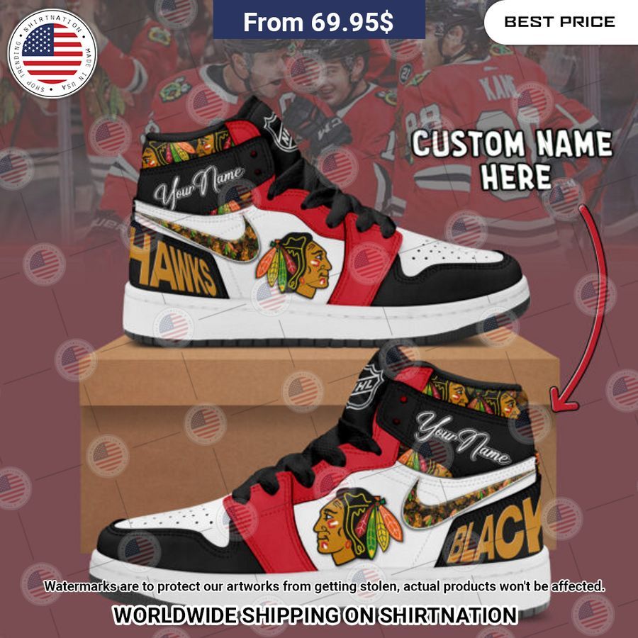 Chicago Blackhawks Custom Nike Air Jordan High Top Shoes Mesmerising