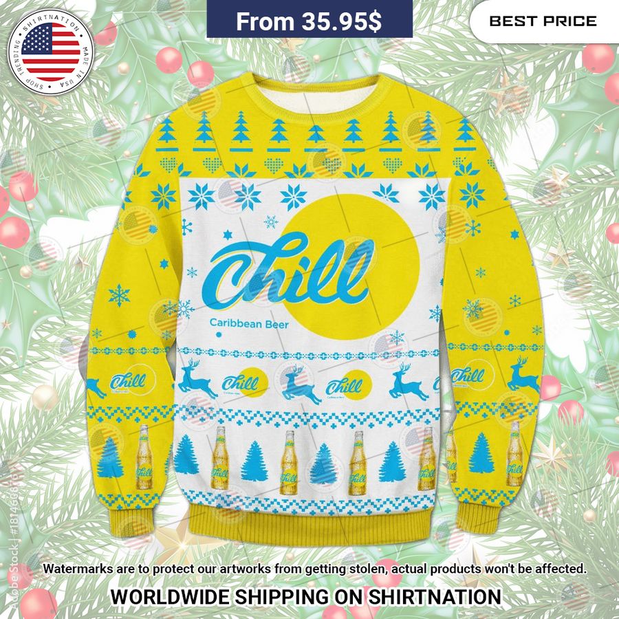 Chill beer Christmas Sweater Natural and awesome