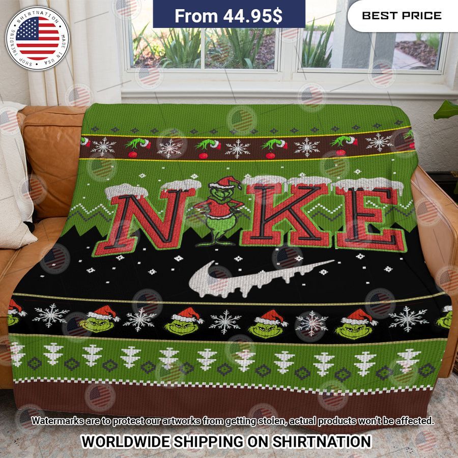 Christmas Grinch Nike Blanket Loving click