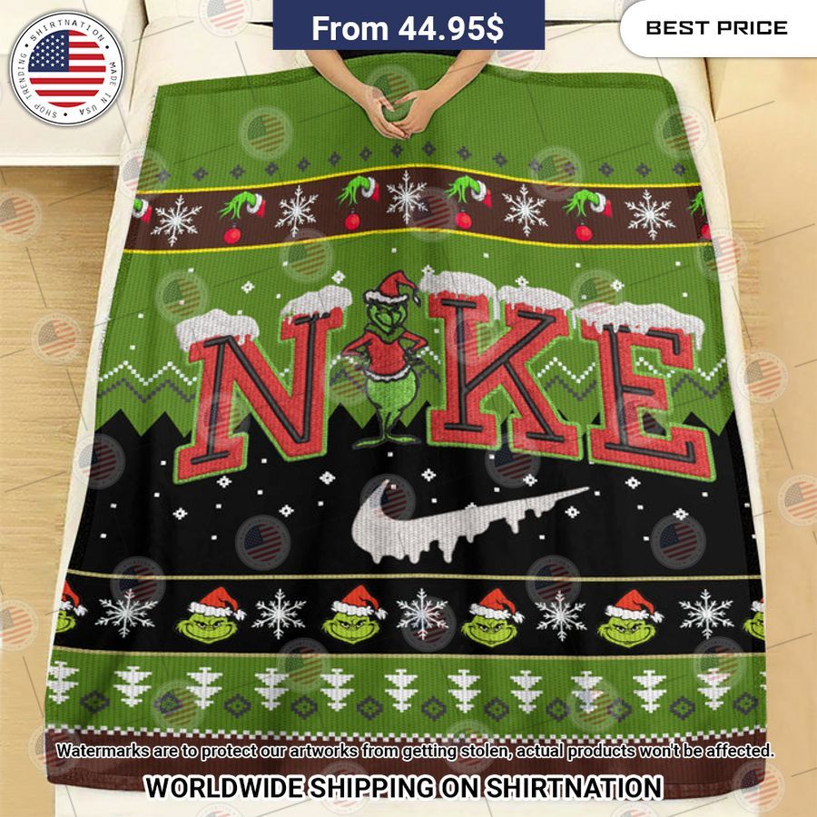 Christmas Grinch Nike Blanket Stunning
