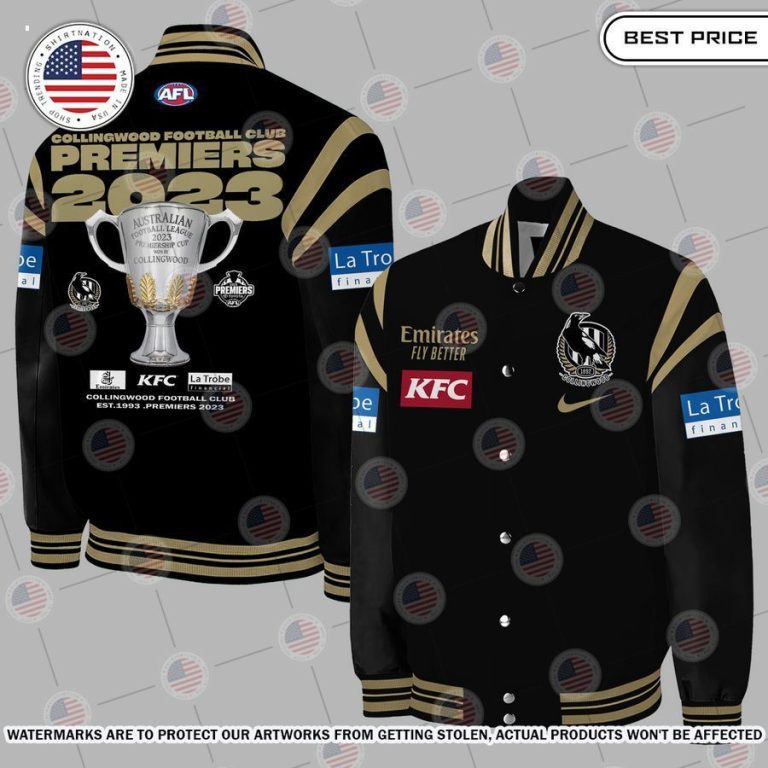 Collingwood FC Champions AFL 2023 Combo Bomber Jacket Handsome as usual