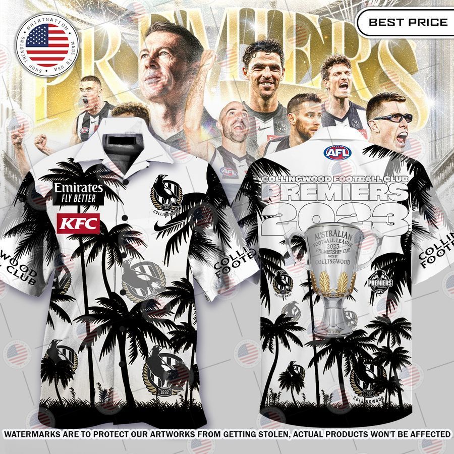 Collingwood FC White Hawaiian Shirt You tried editing this time?