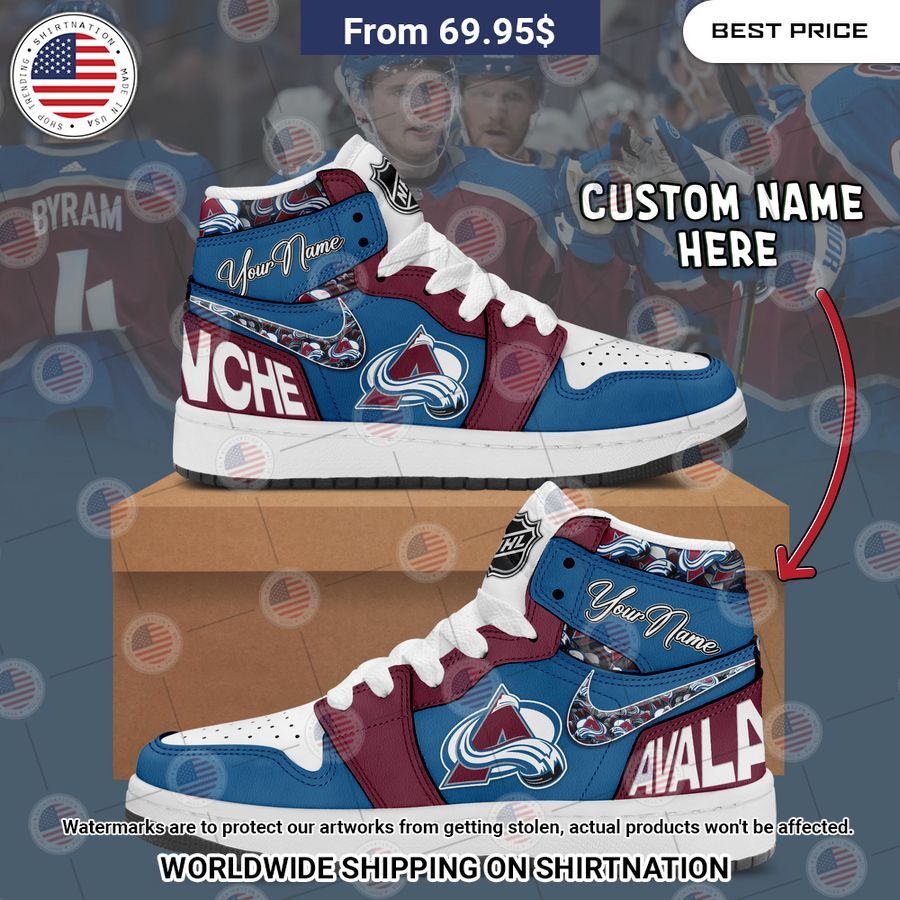 Colorado Avalanche Custom Nike Air Jordan High Top Shoes Awesome Pic guys