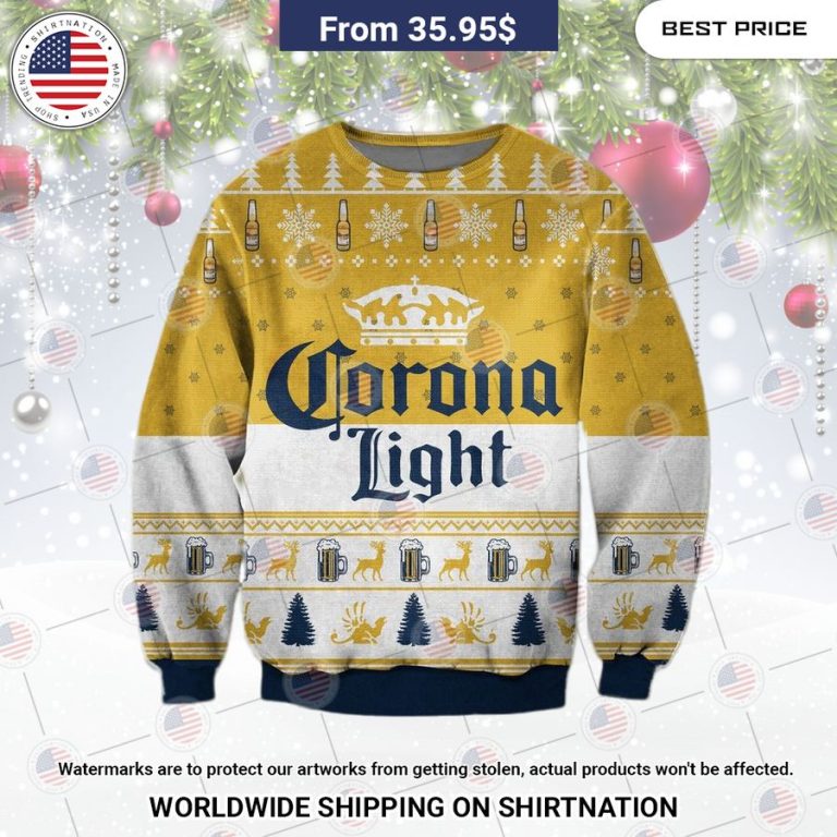 Corona Light Christmas Sweater Loving, dare I say?